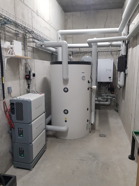 Installation in the utility room.